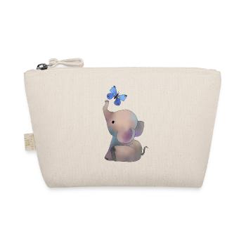 Elefant mit Schmetterling - Bio-Täschchen - Natur - Vorne