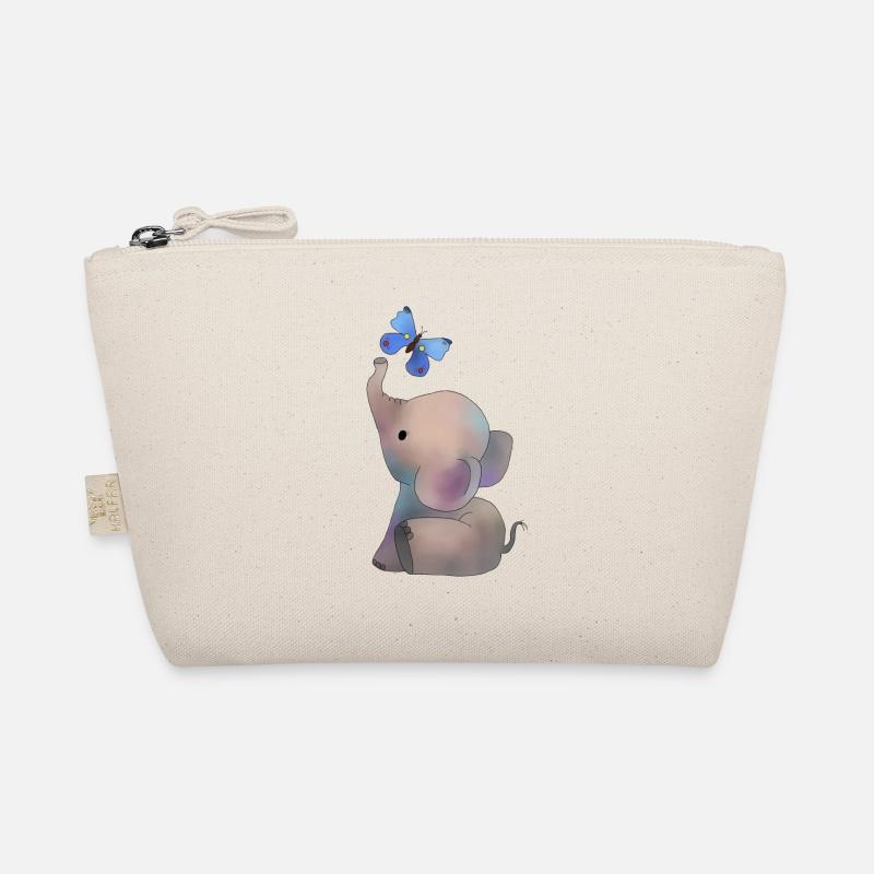 Elefant mit Schmetterling - Bio-Täschchen - Natur