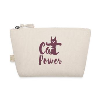 Katzen T Shirt mit Katzenmotiv Katze - Bio-Täschchen - Natur - Vorne