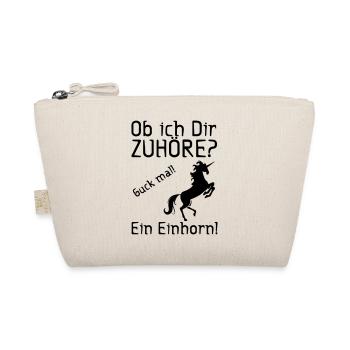 Guck mal! Ein Einhorn! Geschenk - Bio-Täschchen - Natur - Vorne