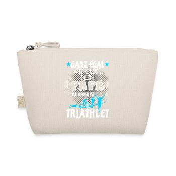 Kinder Triathlon T-Shirt - Papa ist Triathlet - Bio-Täschchen - Natur - Vorne