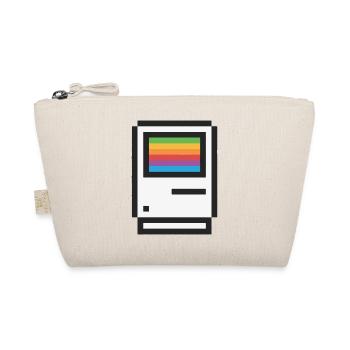 Retro Regenbogen Farbverlauf T-Shirt Design - Bio-Täschchen - Natur - Vorne