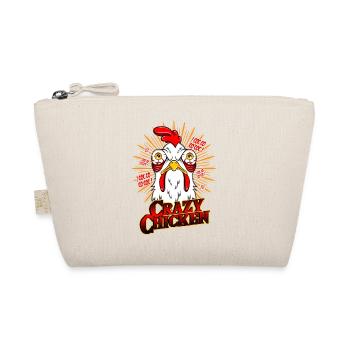 CRAZY CHICKEN - Lustiges Hühner Geschenk Motiv - Bio-Täschchen - Natur - Vorne