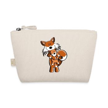 Fox with baby fox - cartoon gift - children - Organic Pouch - nature - Front