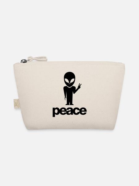 alien_peace_symbol_f1 - Organic Pouch - nature - Front