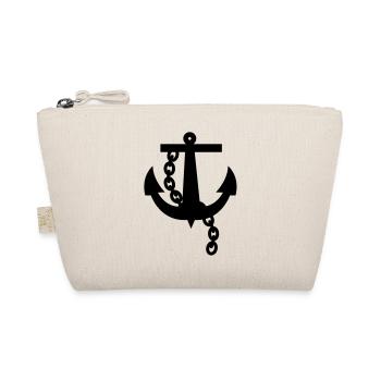 verankern Marine einfache schwarze Rockabilly - Bio-Täschchen - Natur - Vorne