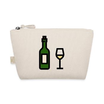 White wine glass with white wine bottle - Organic Pouch - nature - Front