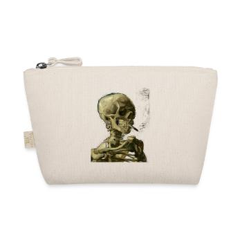 Vincent van Gogh skeleton skull with cigarette - Organic Pouch - nature - Front