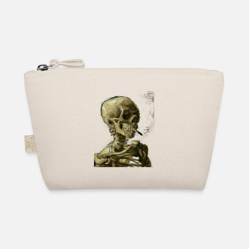 Vincent van Gogh skeleton skull with cigarette Organic Pouch