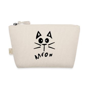 MEOW txt black kitty cat face-2 - Organic Pouch - nature - Front
