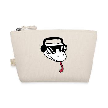 face cool dj music party celebrate sunglasses ko - Organic Pouch - nature - Front
