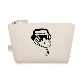 head cool dj music party celebrate sunglasses headphone - Organic Pouch - nature - Front