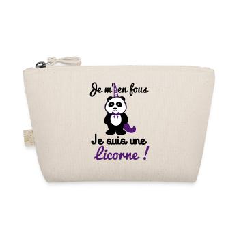 je m'e fous licorne, cadeau panda, licorne, panda - Trousse biologique - nature - Devant