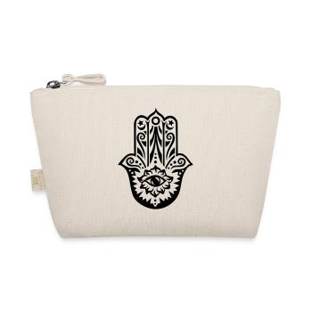 Hamsa Amulett, Hand der Fatima, Schutz Symbol - Bio-Täschchen - Natur - Vorne