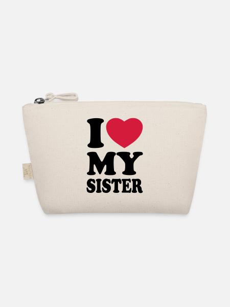 I love my sister - Ich liebe meine Schwester - Bio-Täschchen - Natur