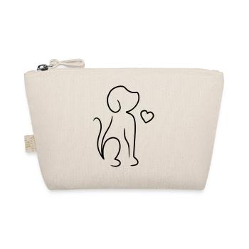 Hund Zeichnung - Bio-Täschchen - Natur - Vorne
