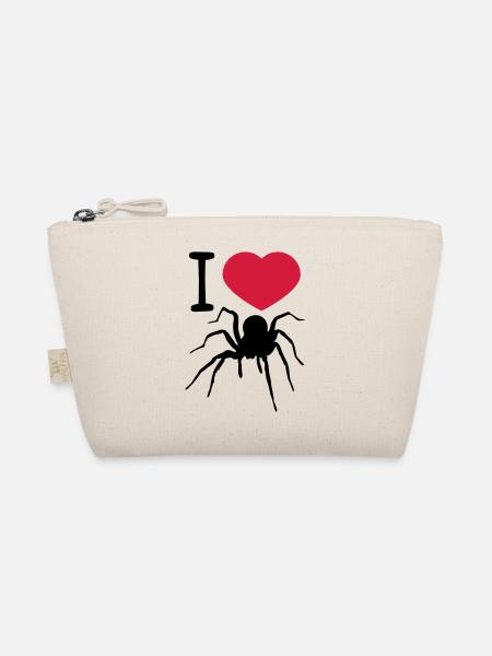 coeur amour j'aime araignée oiseau araignée design clipart - Trousse biologique - nature - Devant