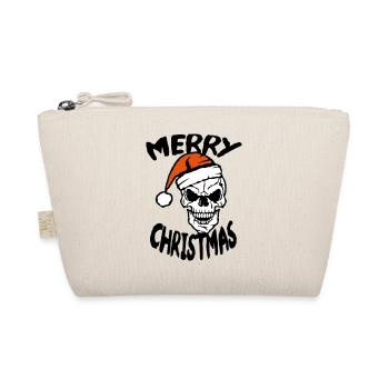 merry christmas tete mort bonnet noel pere - Trousse biologique - nature - Devant