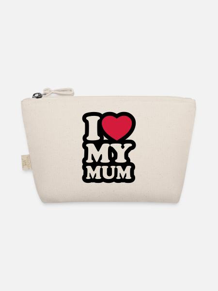 I love my mum - Ich liebe meine Mama - Bio-Täschchen - Natur - Vorne