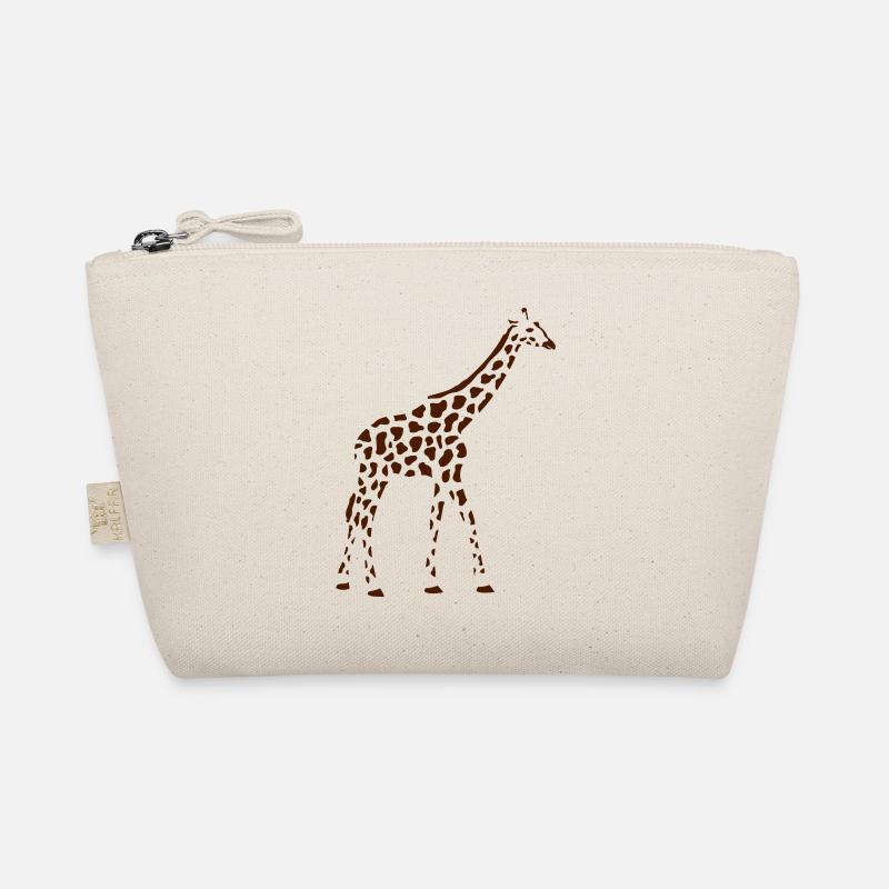 Giraffe geht durch die afrikanische Savanne Design Bio-Täschchen