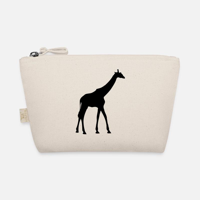 Giraffe Zoo Tier Silhouette in schwarzer Farbe Bio-Täschchen