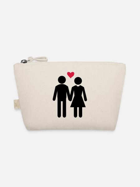 Love, Couple, Valentine's Day, Liebe Paar - Organic Pouch - nature - Front