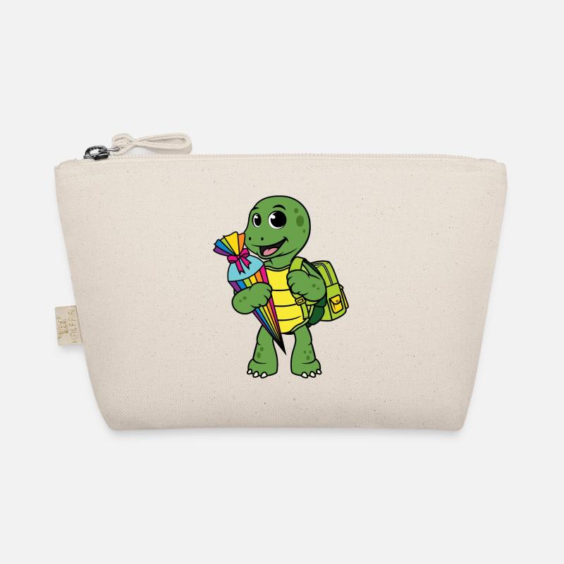 Schildkröte Schulkind Zuckertüte Einschulung Kind - Bio-Täschchen - Natur