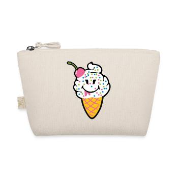 Smiley Kawaii Icecream - Organic Pouch - nature - Front