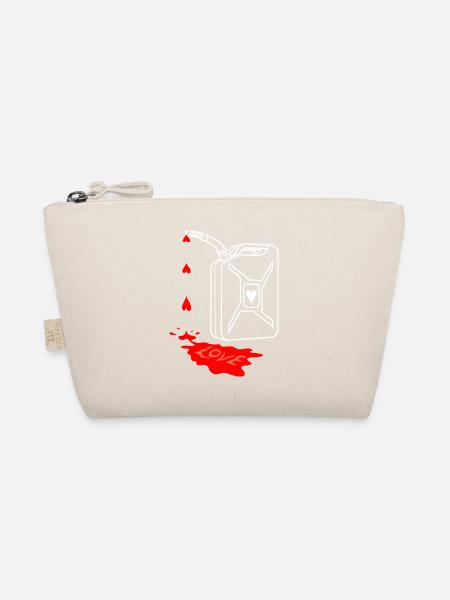 love is my fuel, gasoline jerrycan, Benzinkanister - Bio-Täschchen - Natur