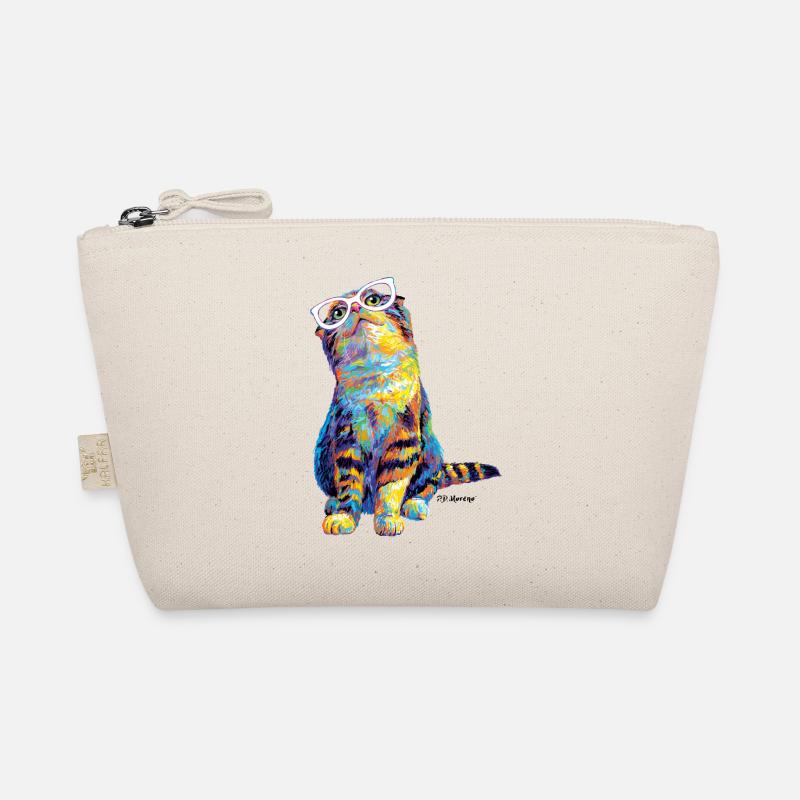 P.D. Moreno Verträumte Katze Mit Brille Bio-Täschchen