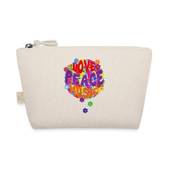 Flower Power Hippie LOVE PEACE MUSIC 2 - Organic Pouch - nature - Front