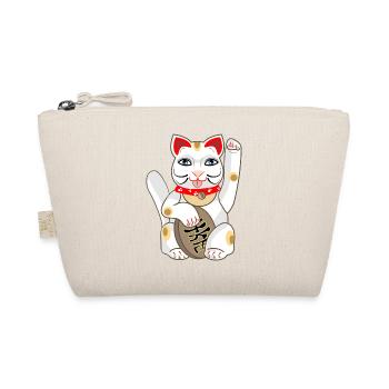 Maneki neko ou chat japonais porte-bonheur - Trousse biologique - nature - Devant