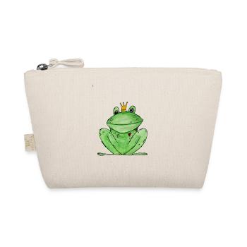 Frog with crown I frog prince - Organic Pouch - nature - Front