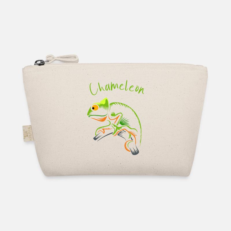 Vivid Chameleon Illustration for Nature Lovers Organic Pouch
