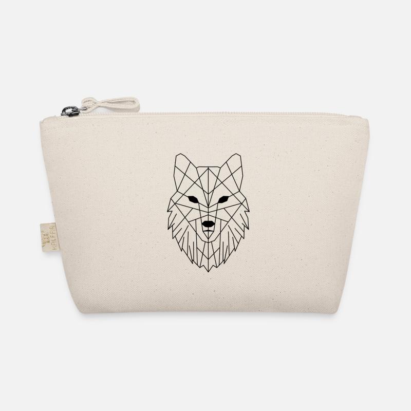 Geometric wolf polygon forest animal Organic Pouch