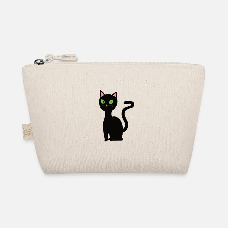 Schwarze Katze - Bio-Täschchen - Natur