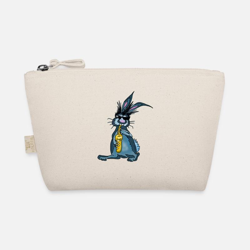 Hase Saxophon - Bio-Täschchen - Natur