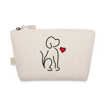 Hund Herz - Bio-Täschchen - Natur - Vorne