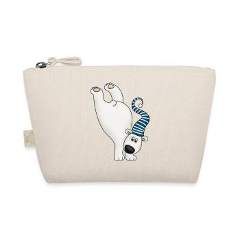 Winterfreigeist Polarbär mit Streifenkappe - Bio-Täschchen - Natur - Vorne