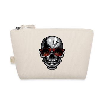 skull bezel round flame fire - Organic Pouch - nature - Front