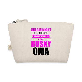 Rente Husky Oma Hund Hundeliebhaberin Omi - Bio-Täschchen - Natur - Vorne