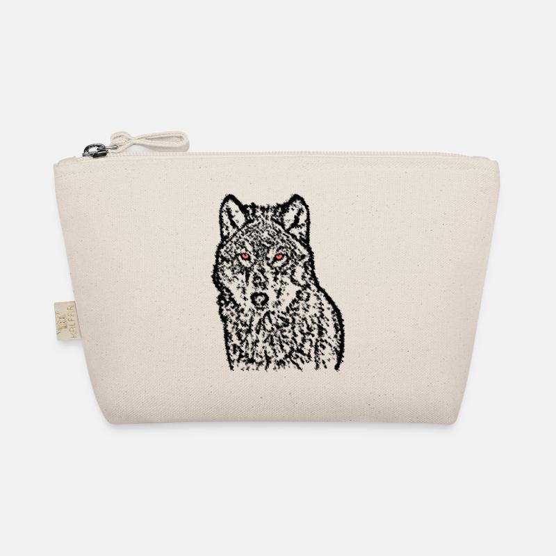 Wolf Mit Roten Augen - Bio-Täschchen - Natur
