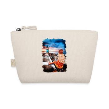 Lighthouse Warnemünde Illustration Blonde - Organic Pouch - nature - Front