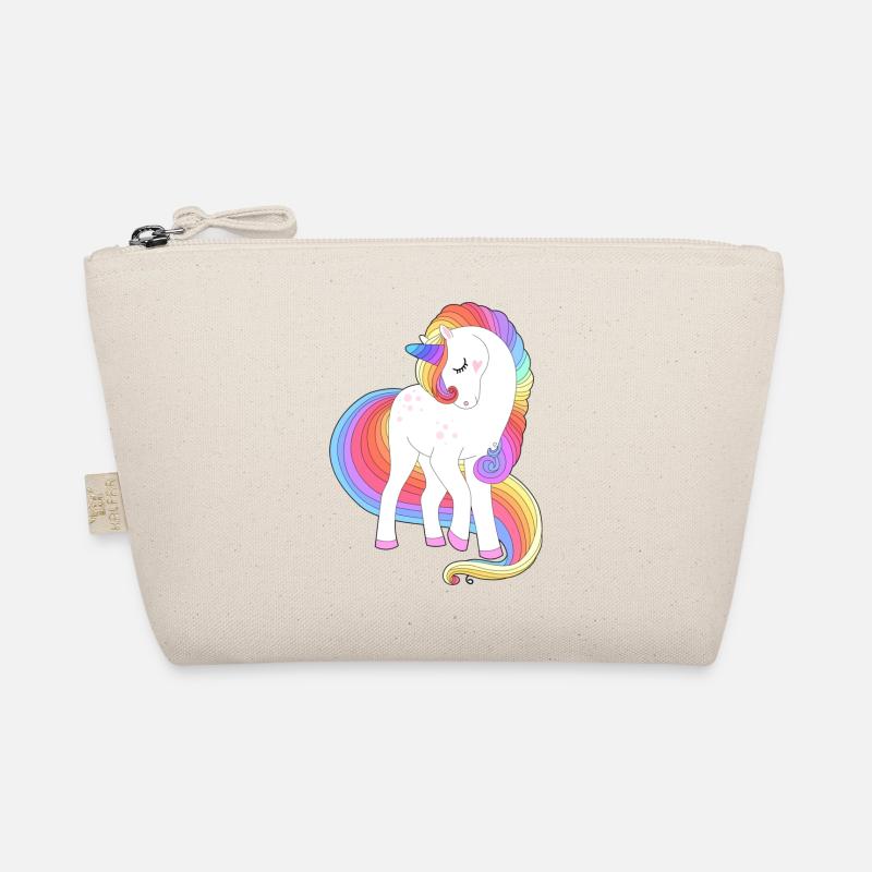Verzaubertes Regenbogenmähnen-Einhorn Bio-Täschchen