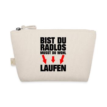 Radlos Laufen Witziger Spruch - Bio-Täschchen - Natur - Vorne