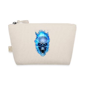 Skull, blue skull, skull t shirts, skull hoodies - Organic Pouch - nature - Front