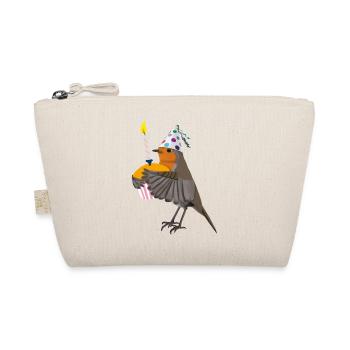 Rotkehlchen feiert Geburtstag mit Muffin Vogel - Bio-Täschchen - Natur - Vorne