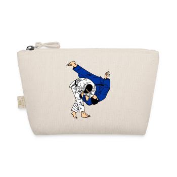 Lancer de judo en compétition costume bleu blanc ou kimono - Trousse biologique - nature - Devant