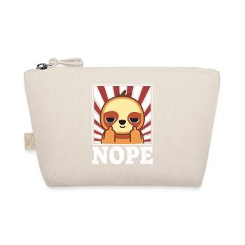 Nope - sloth with middle finger - Organic Pouch - nature - Front