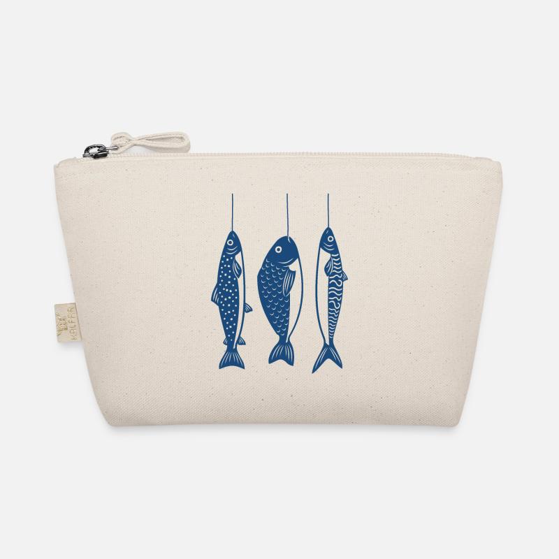 Fische am Haken - Bio-Täschchen - Natur